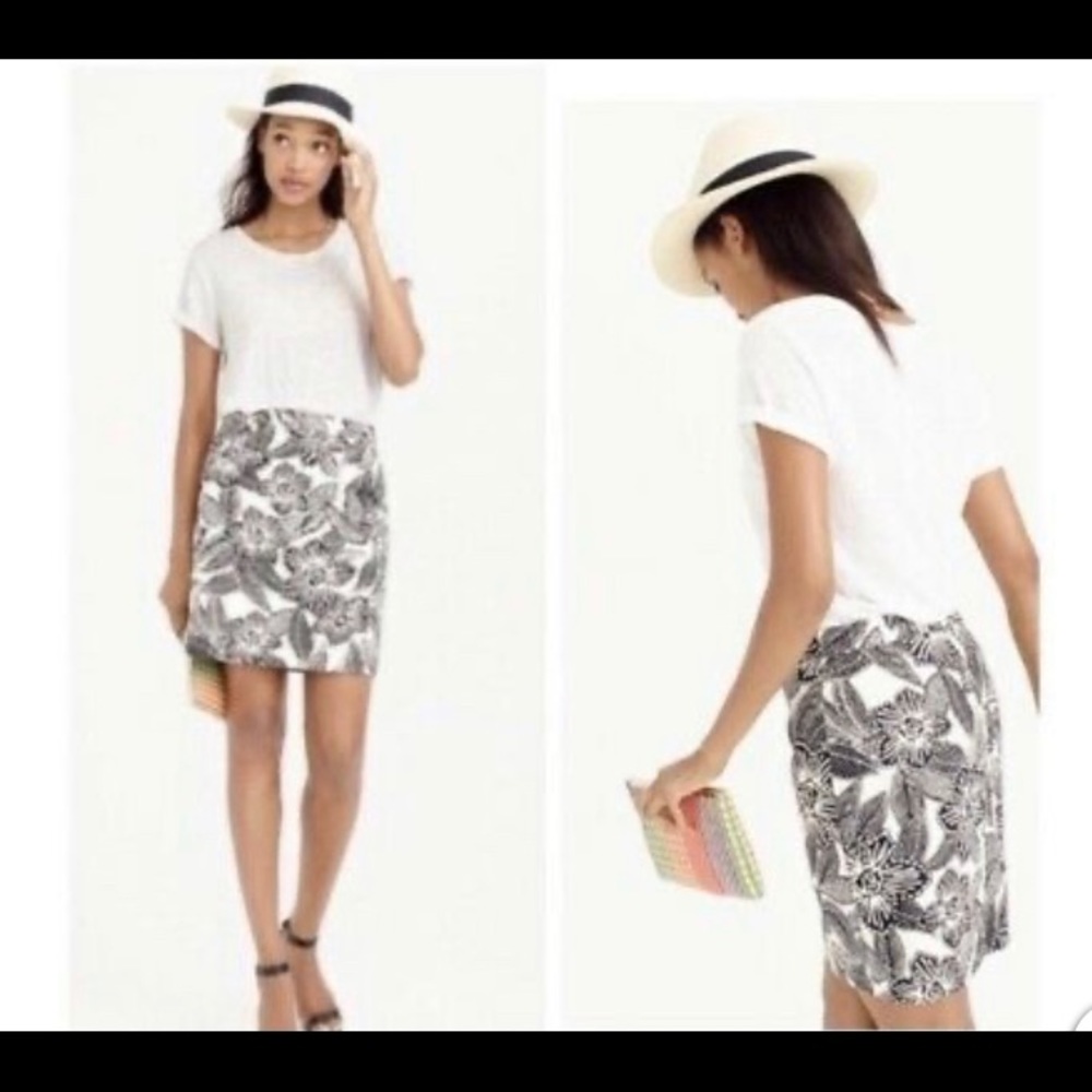 J crew linen blend mini skirt